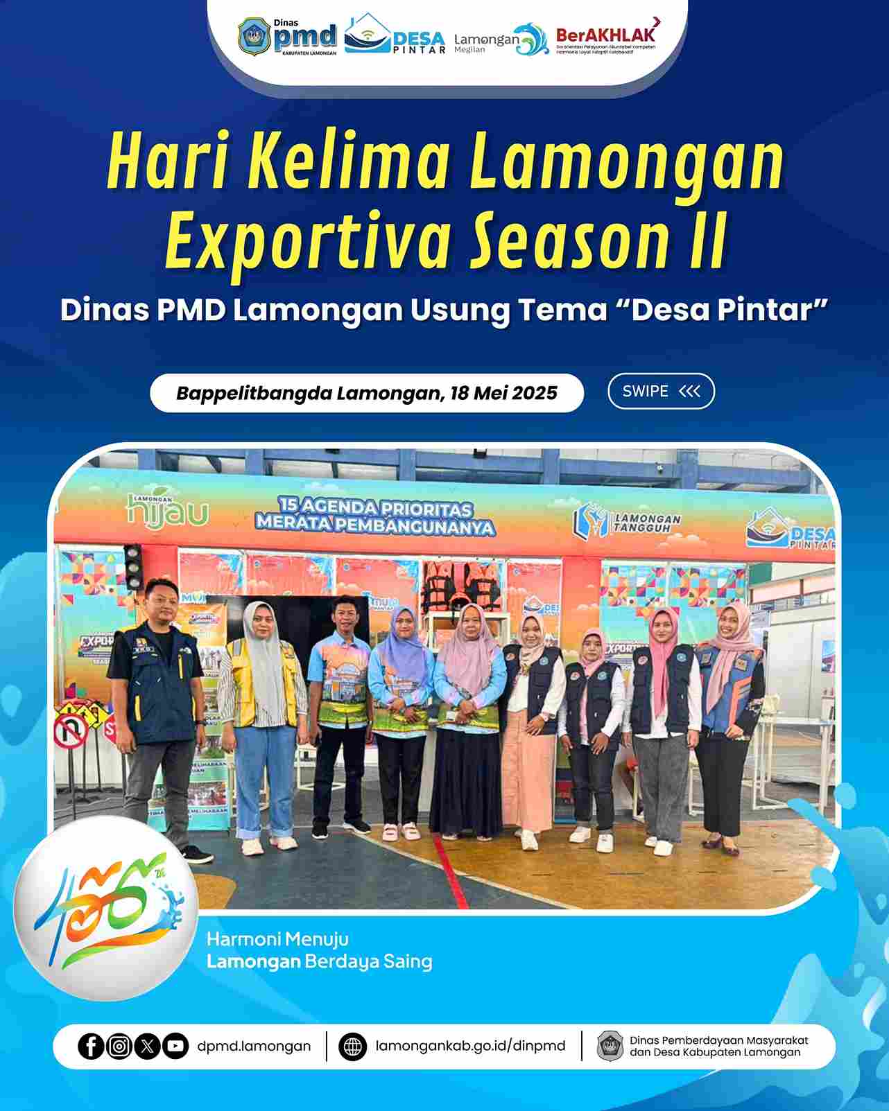 HARI LIMA LAMONGAN EXPORTIVA SEASON II – DINAS PMD LAMONGAN USUNG TEMA “DESA PINTAR”