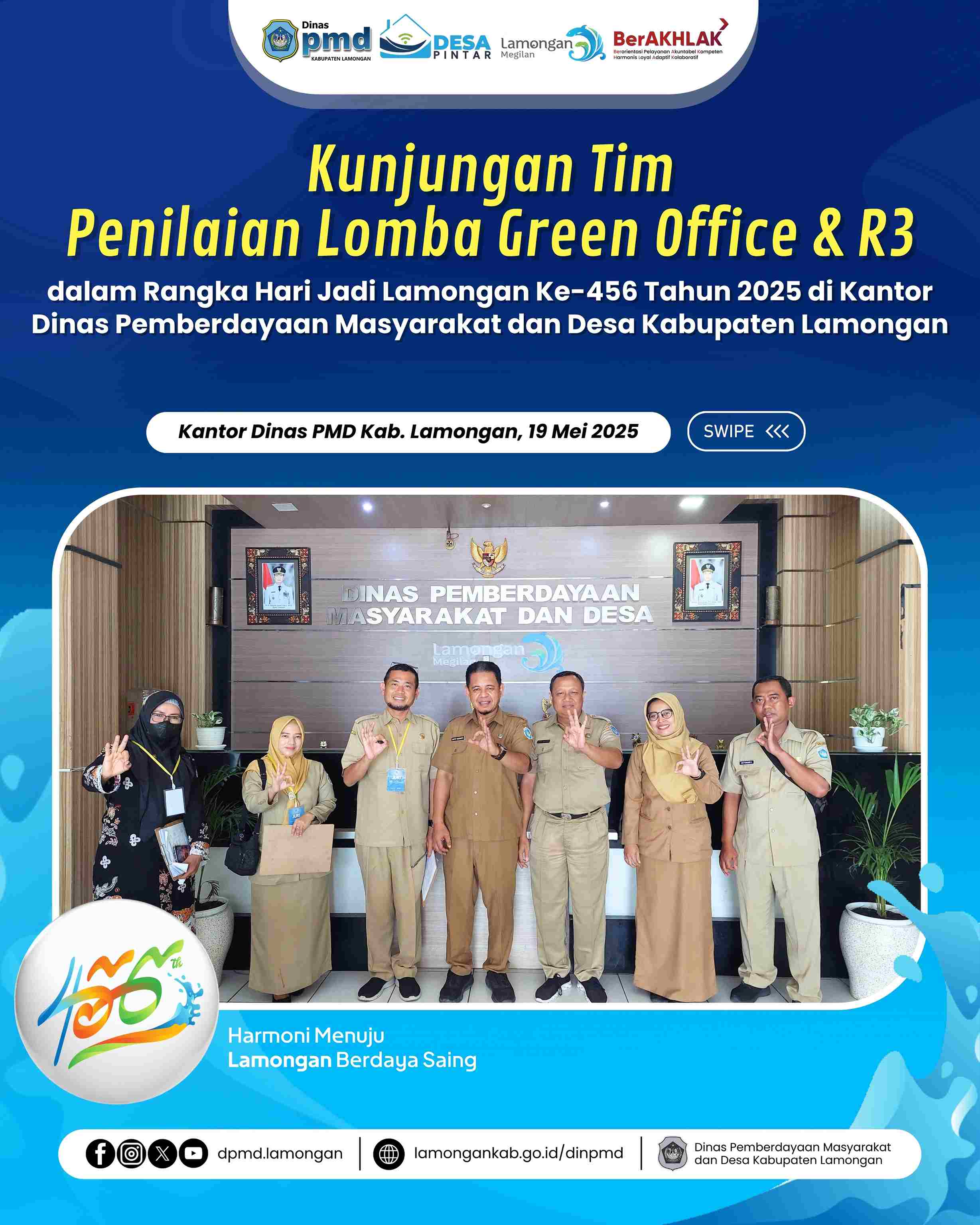 KUNJUNGAN TIM PENILAIAN LOMBA GREEN OFFICE & K3L DALAM RANGKA HARI JADI LAMONGAN KE-455 TAHUN 2024 DI KANTOR DINAS PEMBERDAYAAN MASYARAKAT DAN DESA KABUPATEN LAMONGAN