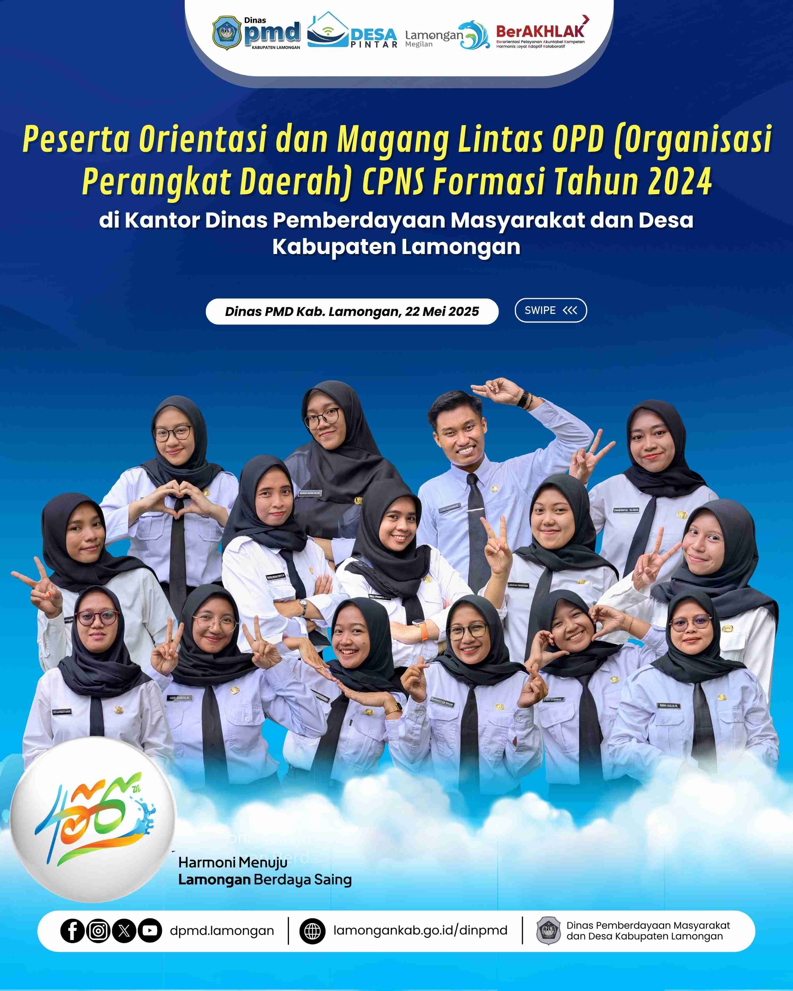 PESERTA ORIENTASI DAN MAGANG LINTAS OPD (ORGANISASI PERANGKAT DAERAH) CPNS FORMASI TAHUN 2024 DI KANTOR DINAS PEMBERDAYAAN MASYARAKAT DAN DESA KABUPATEN LAMONGAN