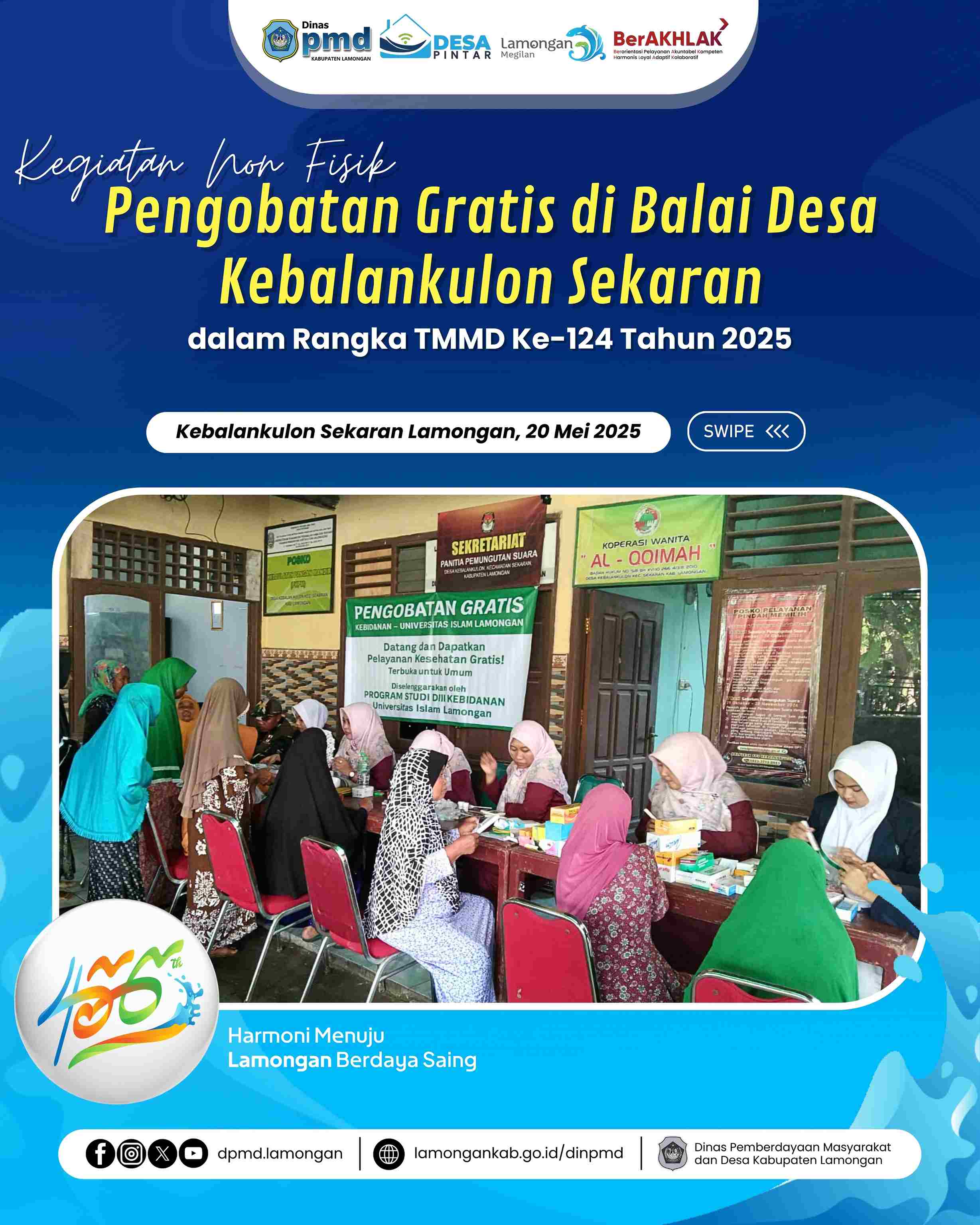 KEGIATAN NON FISIK : PENGOBATAN GRATIS DI BALAI DESA KEBALANKULON SEKARAN DALAM RANGKA TMMD KE-124 TAHUN 2025