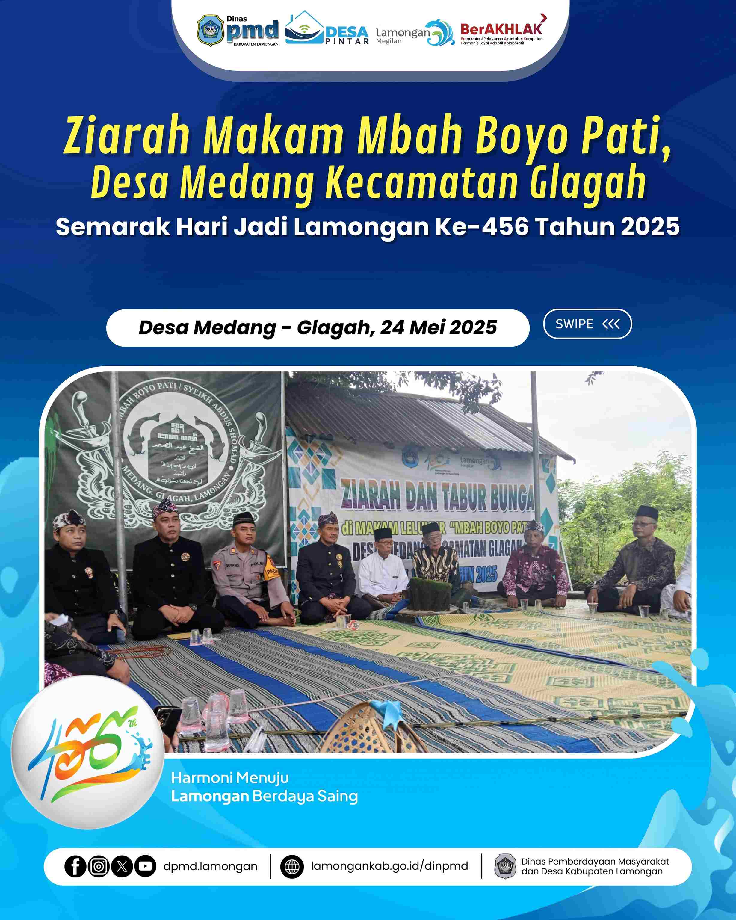 ZIARAH MAKAM MBAH BOYO PATI, DESA MEDANG KECAMATAN GLAGAH - SEMARAK HARI JADI LAMONGAN KE-456 TAHUN 2025