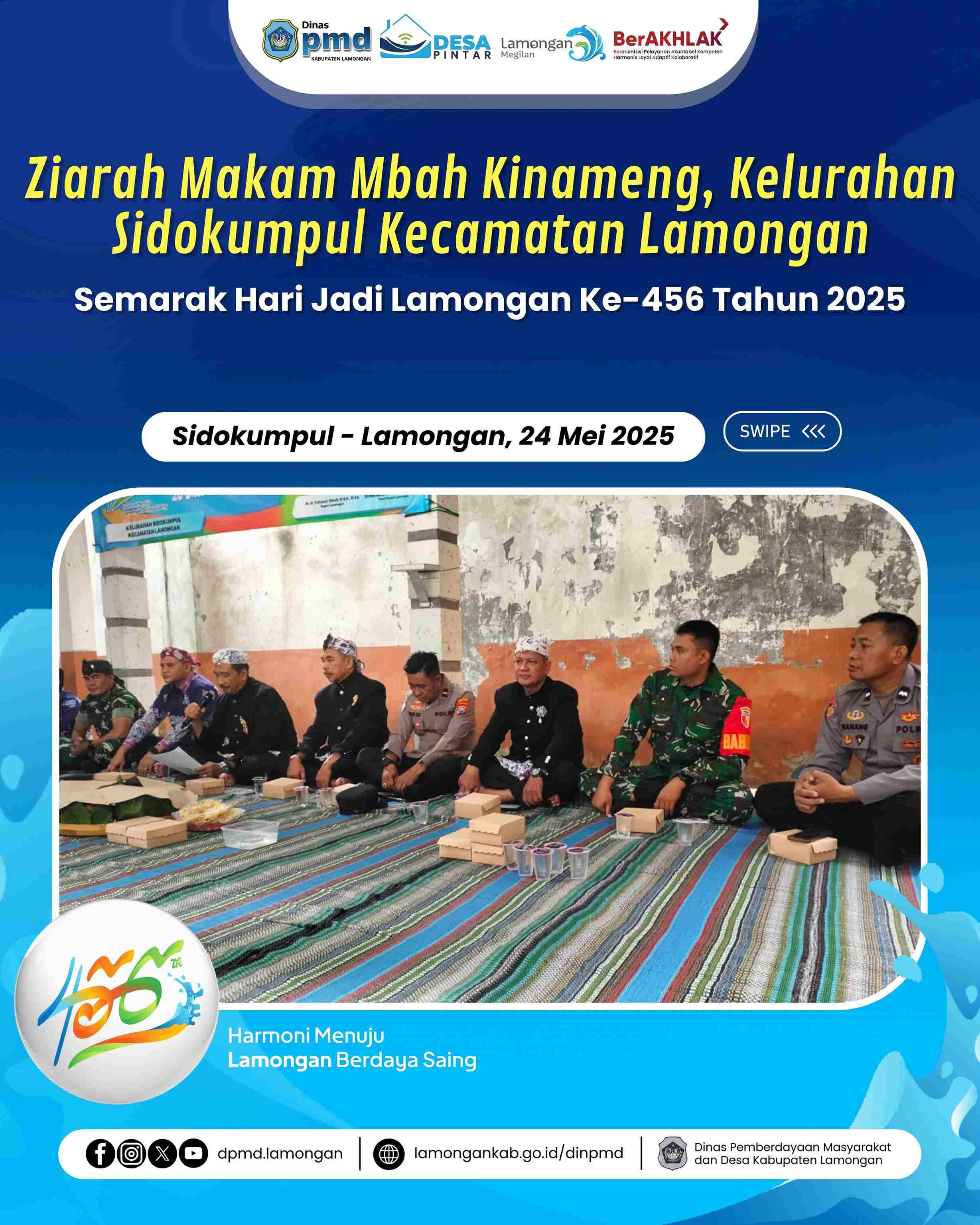 ZIARAH MAKAM MBAH KINAMENG, KELURAHAN SIDOKUMPUL KECAMATAN LAMONGAN - SEMARAK HARI JADI LAMONGAN KE-456 TAHUN 2025