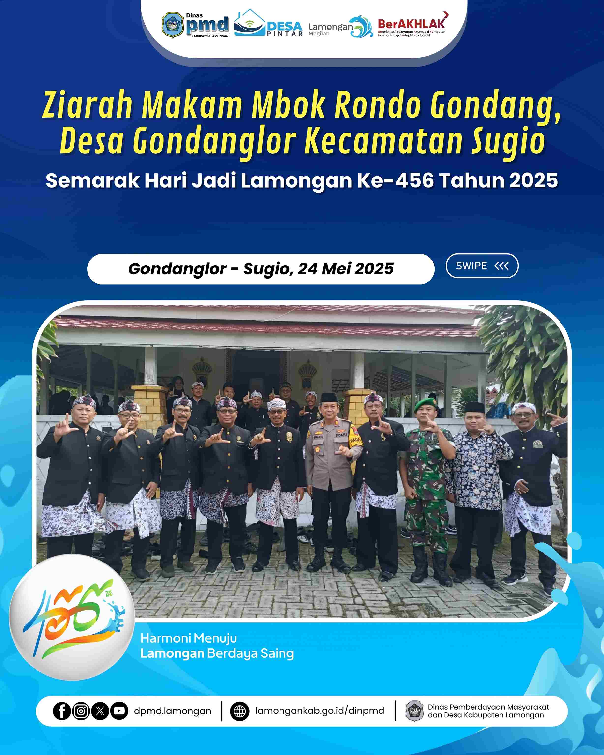 ZIARAH MAKAM MBOK RONDO GONDANG, DESA GONDANGLOR KECAMATAN SUGIO - SEMARAK HARI JADI LAMONGAN KE-456 TAHUN 2025