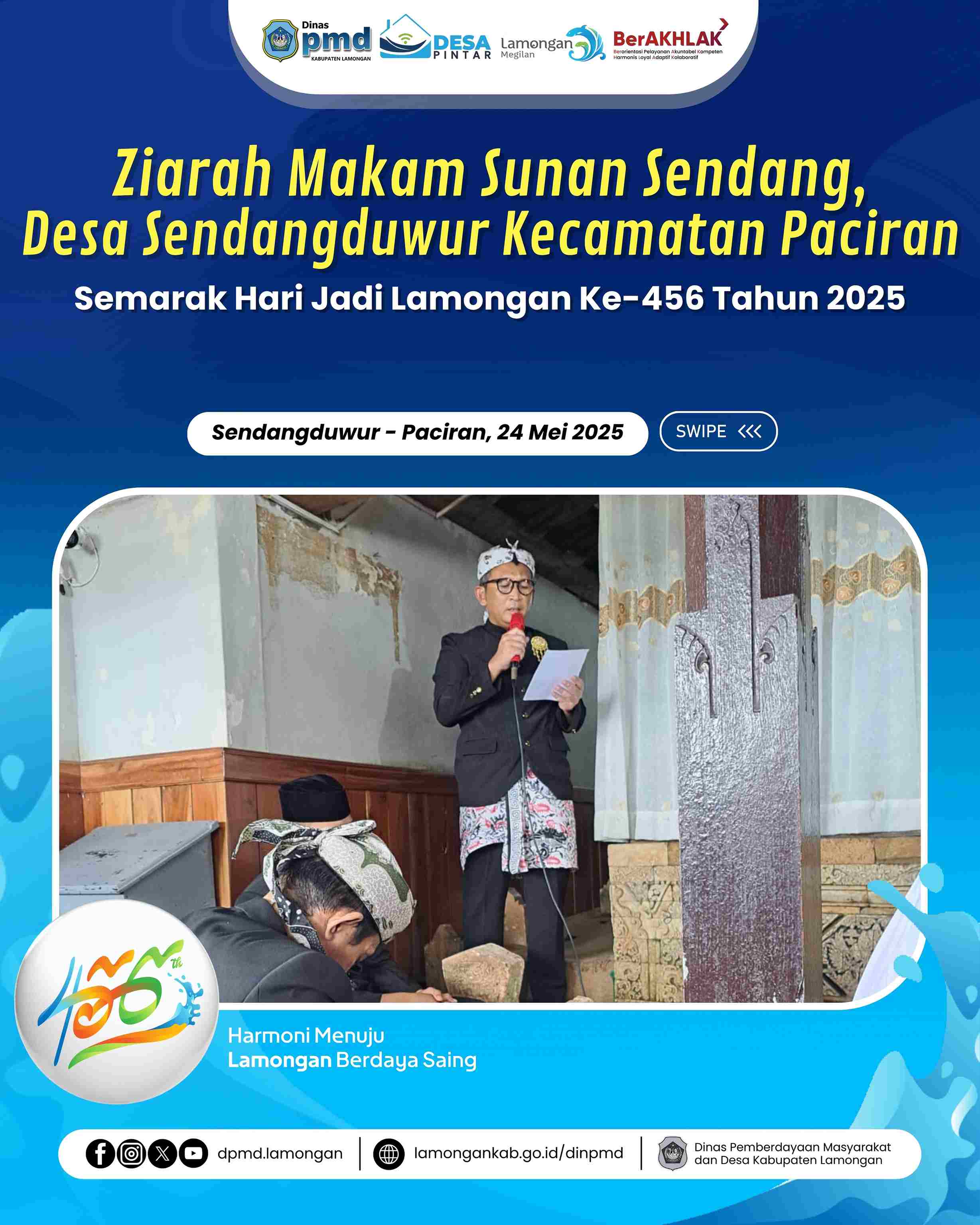 ZIARAH MAKAM SUNAN SENDANG, DESA SENDANGDUWUR KECAMATAN PACIRAN - SEMARAK HARI JADI LAMONGAN KE-456 TAHUN 2025