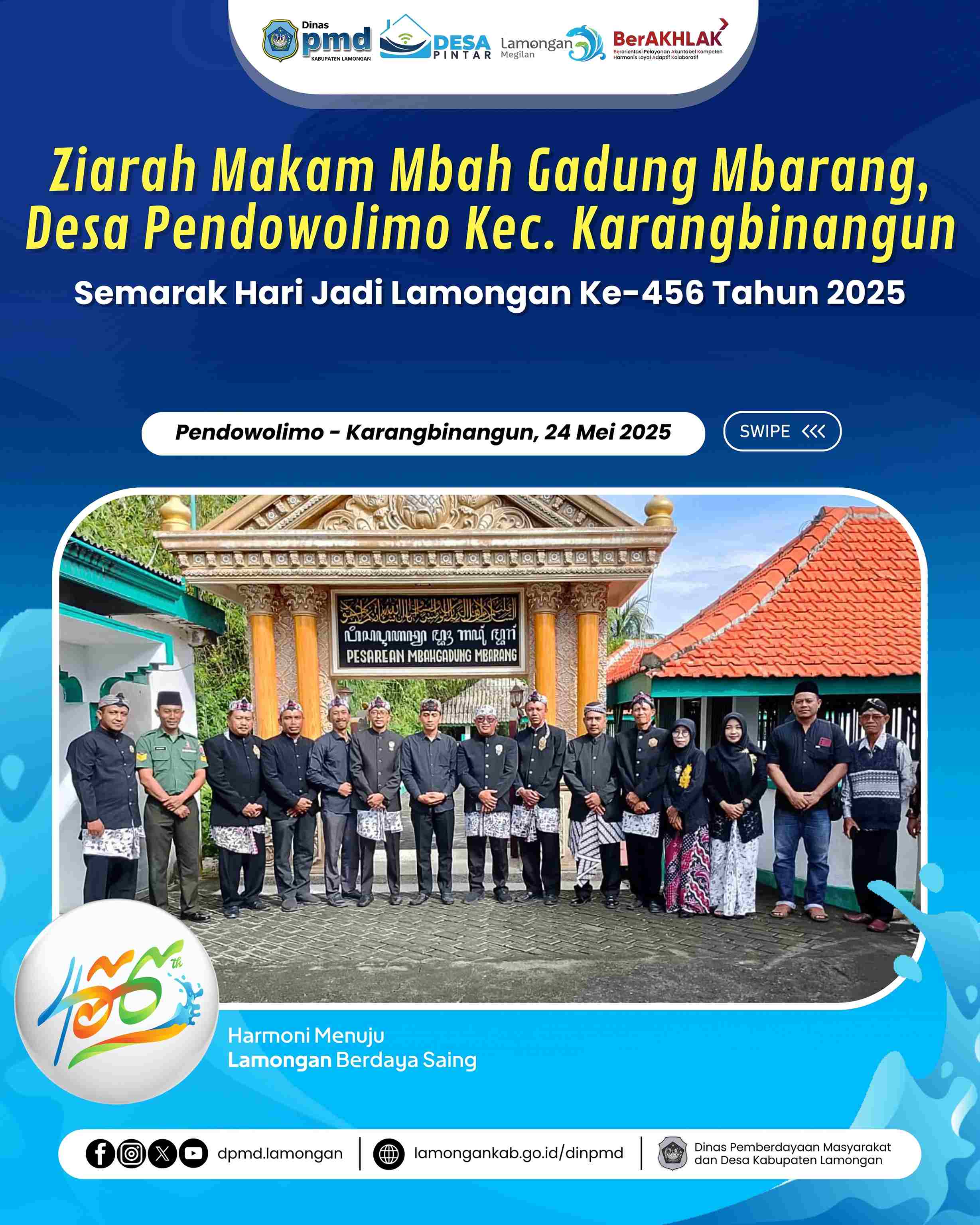 ZIARAH MAKAM MBAH GADUNG MBARANG, DESA PENDOWOLIMO KECAMATAN KARANGBINANGUN - SEMARAK HARI JADI LAMONGAN KE-456 TAHUN 2025