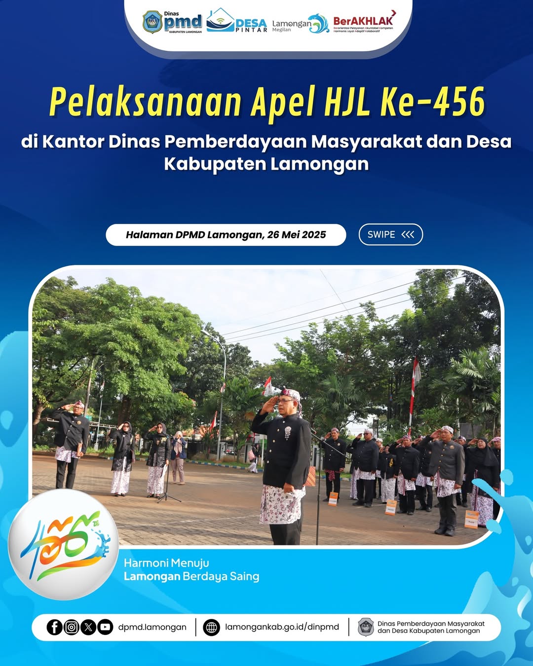 Foto: PELAKSANAAN APEL HJL KE-456 DI KANTOR DINAS PEMBERDAYAAN MASYARAKAT DAN DESA KABUPATEN LAMONGAN