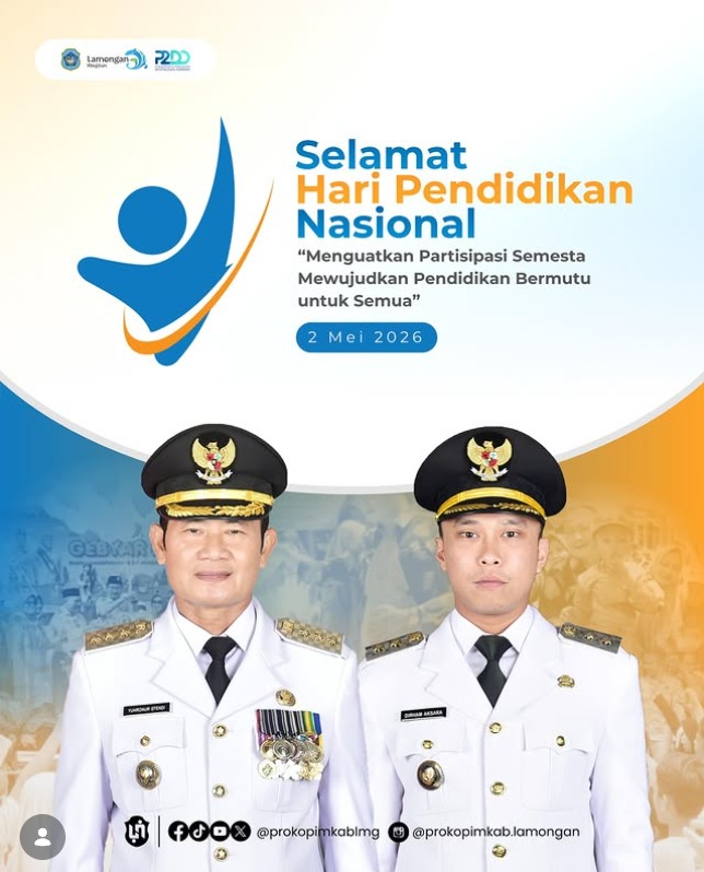 Foto: PEMKAB LAMONGAN: SELAMAT HARI PENDIDIKAN NASIONAL 2 MEI 2026