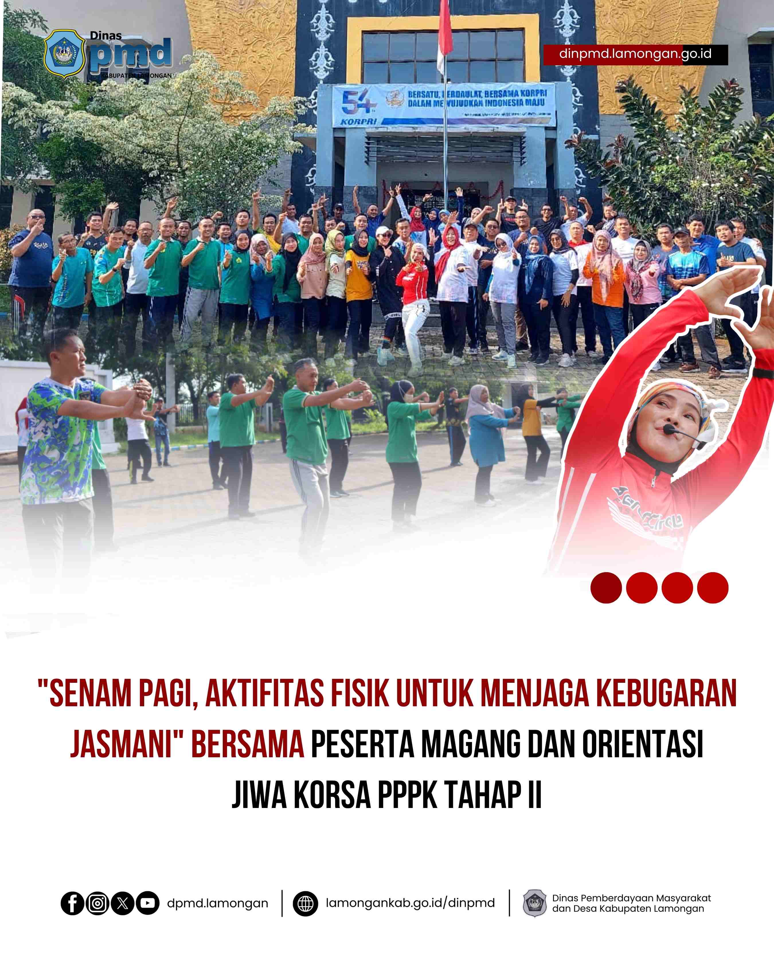 Foto: "SENAM PAGI, AKTIFITAS FISIK UNTUK MENJAGA KEBUGARAN JASMANI" BERSAMA PESERTA MAGANG DAN ORIENTASI JIWA KORSA PPPK TAHAP II