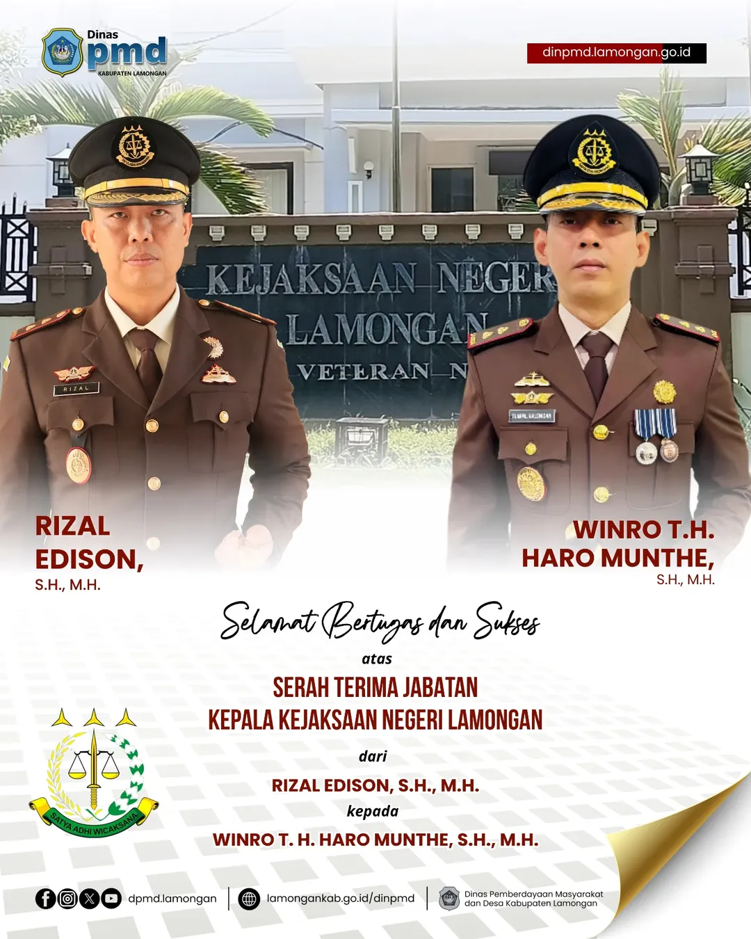 Foto: UCAPAN SELAMAT DAN SUKSES KEPADA KEPALA KEJAKSAAN NEGERI LAMONGAN