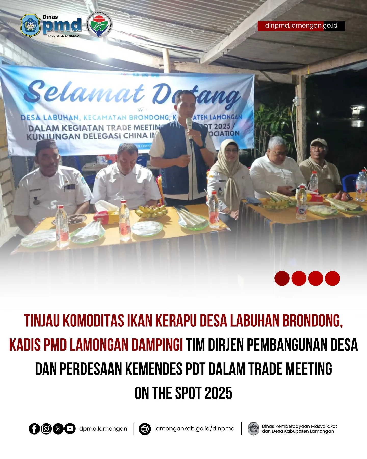Foto: TINJAU KOMODITAS IKAN KERAPU DESA LABUHAN BRONDONG, KADIS PMD LAMONGAN DAMPINGI TIM DIRJEN PEMBANGUNAN DESA DAN PERDESAAN KEMENDES PDT DALAM TRADE MEETING ON THE SPOT 2025