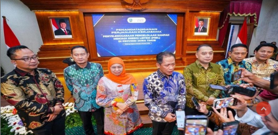 Foto: Gubernur Khofifah Gandeng 7 Kepala Daerah, Lamongan dan Sidoarjo Ikut PSEL: Sampah Disulap Jadi Listrik di Jatim