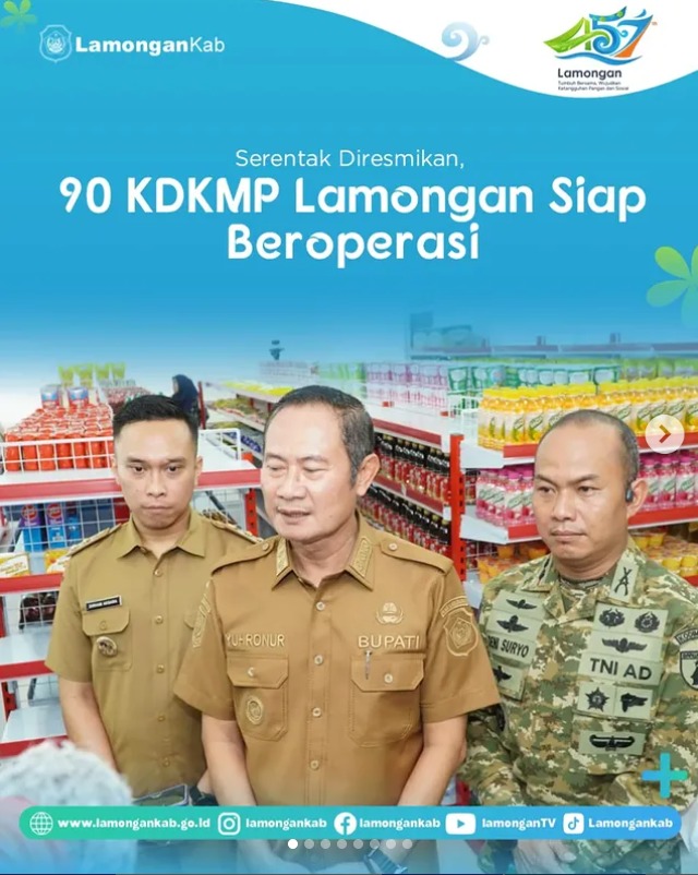 Foto: SERENTAK DIRESMIKAN, 90 KDKMP LAMONGAN SIAP BEROPERASI