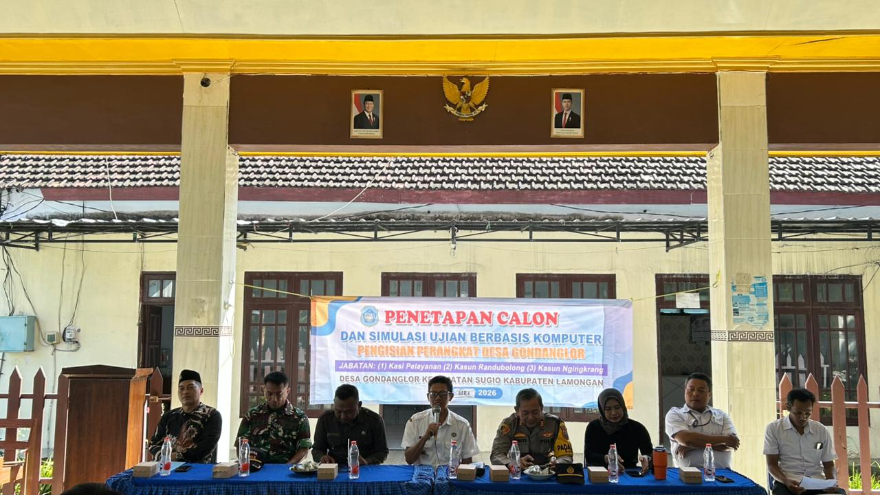 Foto: CAMAT SUGIO BUKA PENETAPAN CALON PESERTA PERANGKAT DESA GONDANGLOR