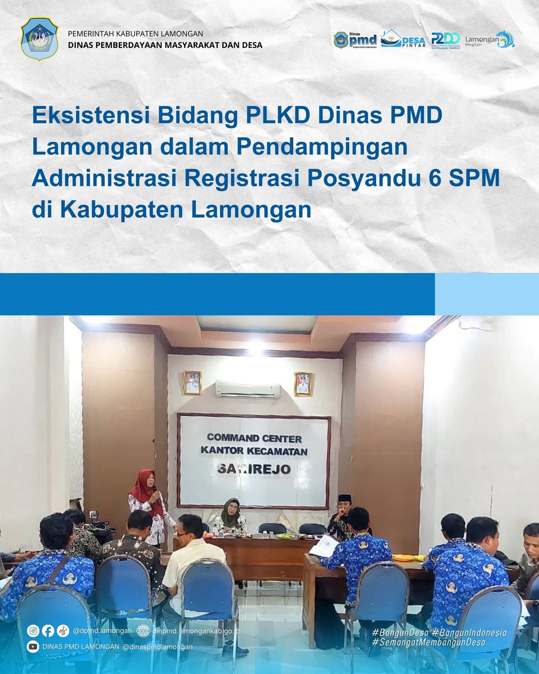 Foto: EKSISTENSI BIDANG PLKD DINAS PMD LAMONGAN DALAM PENDAMPINGAN ADMINISTRASI REGISTRASI POSYANDU 6 SPM DI KABUPATEN LAMONGAN