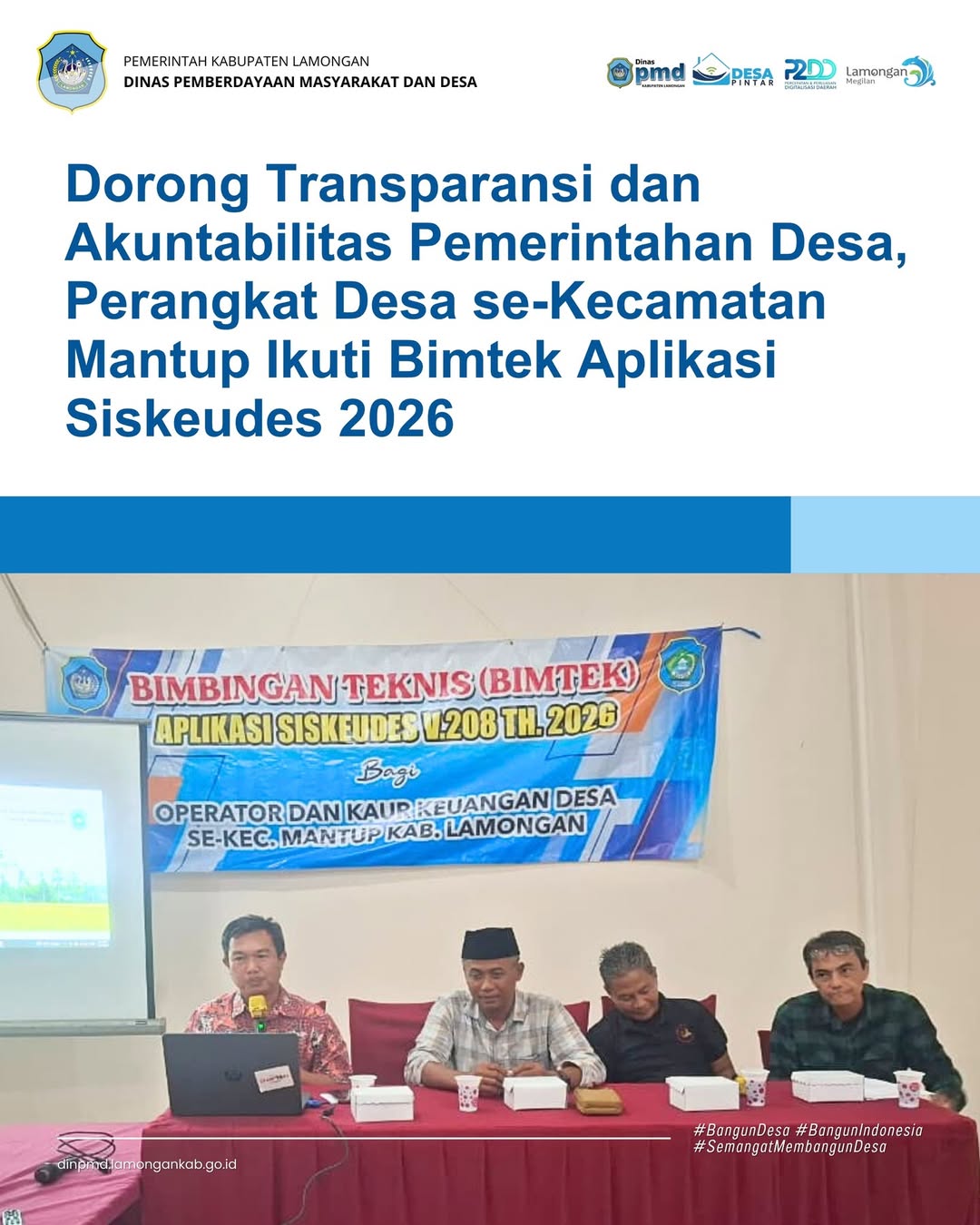 Foto: DORONG TRANSPARANSI DAN AKUNTABILITAS PEMERINTAHAN DESA, PERANGKAT DESA SE-KECAMATAN MANTUP IKUTI BIMTEK APLIKASI SISKEUDES 2026