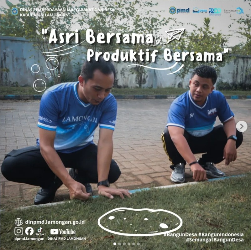 Foto: KERJA BAKTI DINAS PMD KABUPATEN LAMONGAN WUJUDKAN LINGKUNGAN GREEN OFFICE YANG BERSIH DAN ASRI