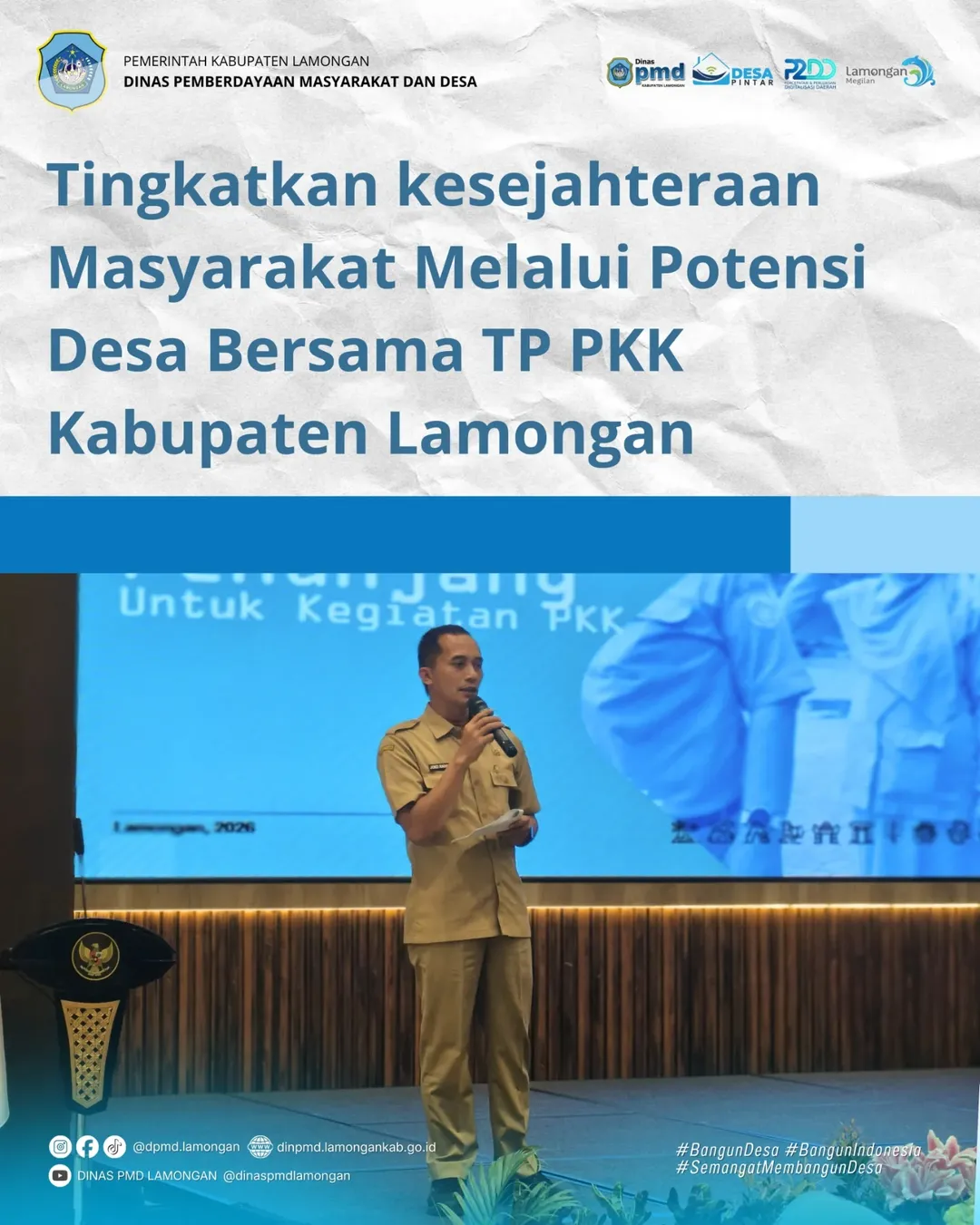 Foto: TIGKATKAN KESEJAHTERAAN MASYARAKAT MELALUI POTENSI DESA BERSAMA TP PKK KABUPATEN LAMONGAN
