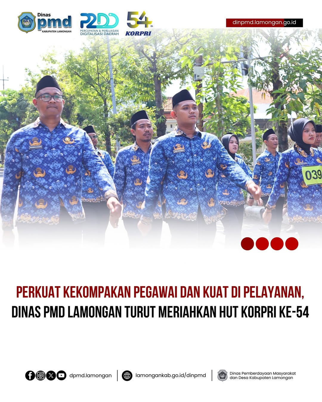 Foto: PERKUAT KEKOMPAKAN PEGAWAI DAN KUAT DI PELAYANAN, DINAS PMD LAMONGAN TURUT MERIAHKAN HUT KORPRI KE-54