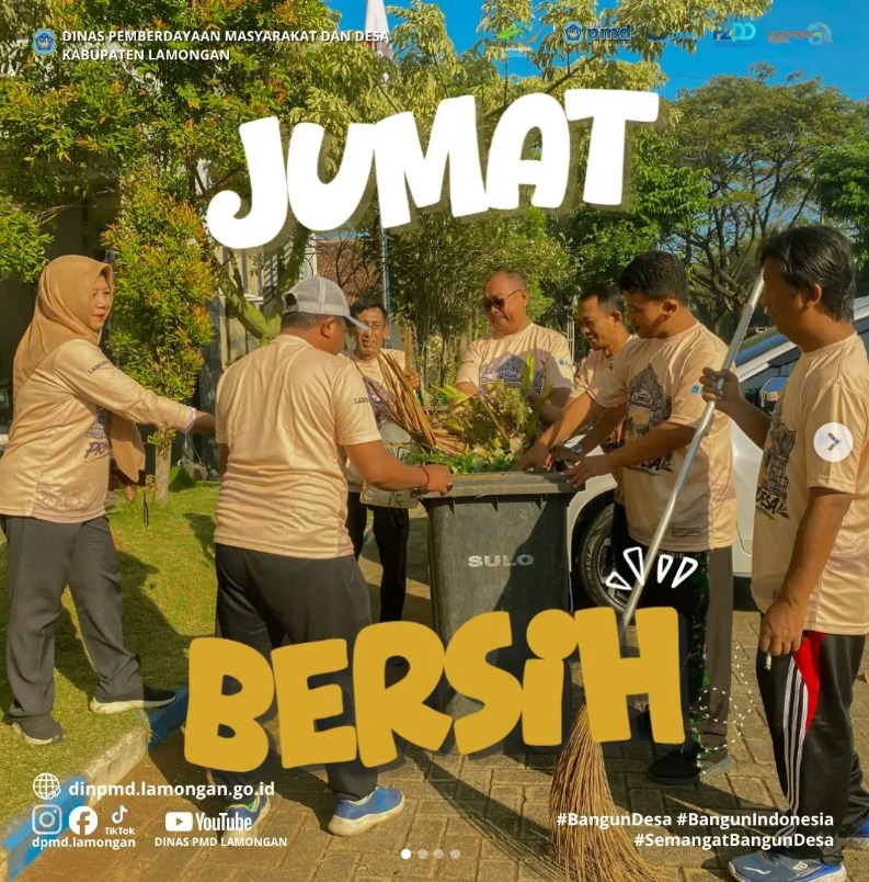 DINAS PMD LAMONGAN GELAR KERJA BAKTI JUMAT BERSIH