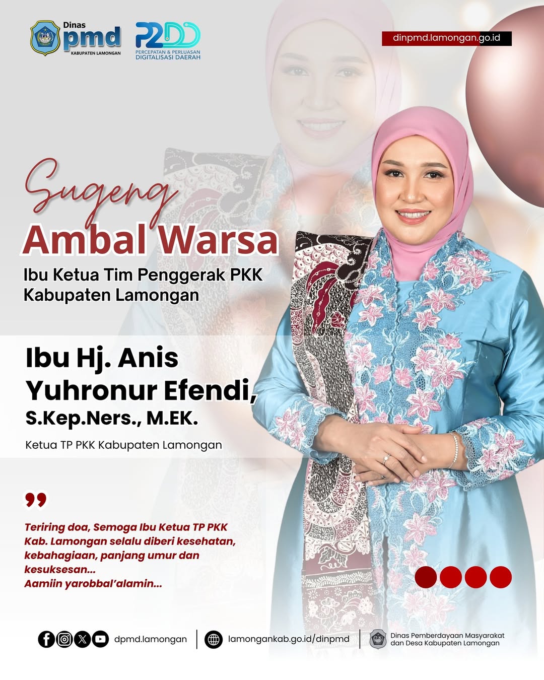 Foto: SUGENG AMBAL WARSA IBU KETUA PENGGERAK PKK KABUPATEN LAMONGAN