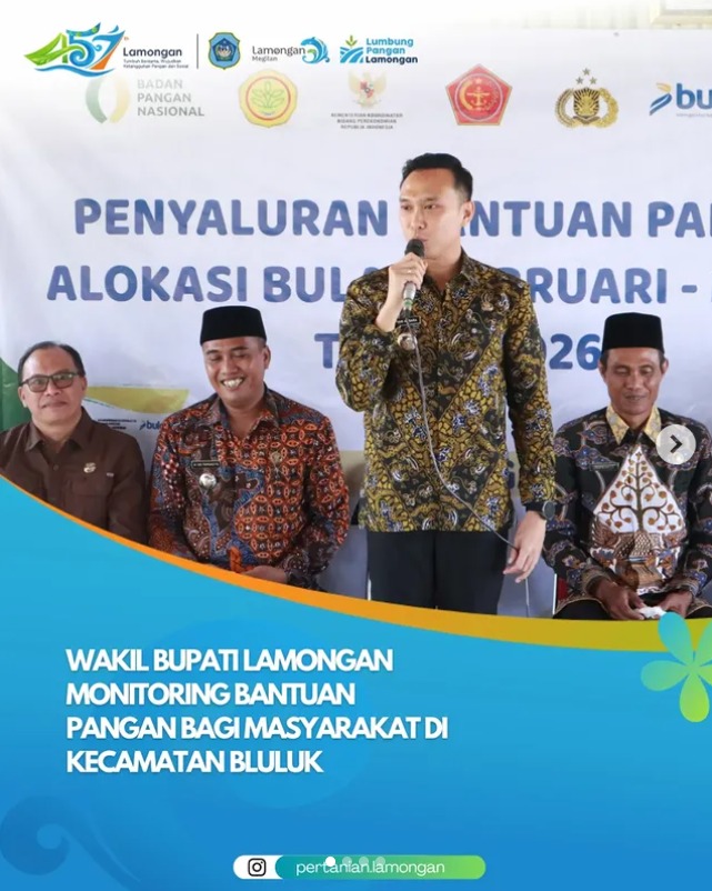 Foto: WAKIL BUPATI LAMONGAN TINJAU LANGSUNG PENYALURAN BANTUAN PANGAN DI KECAMATAN BLULUK