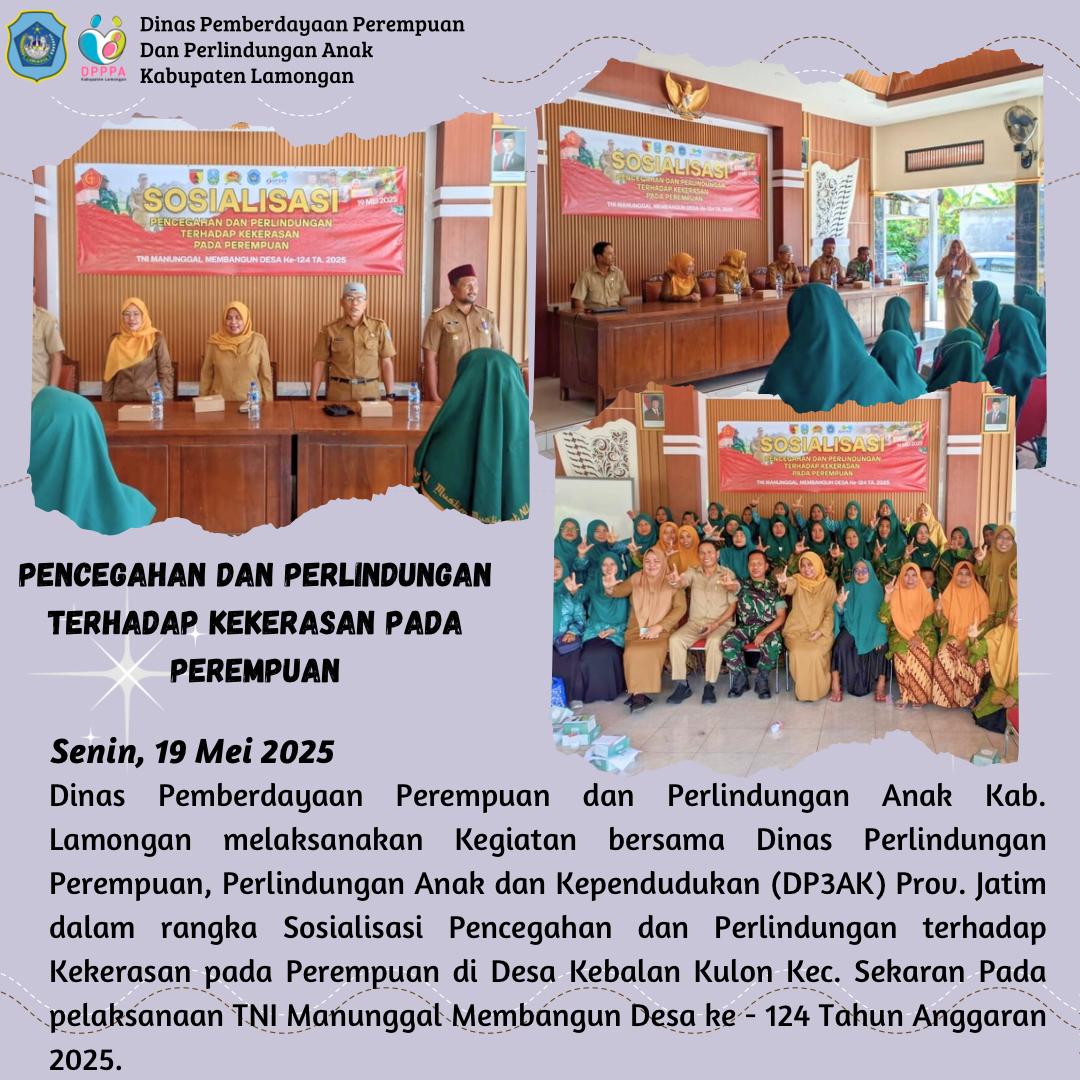 Dinas PPPA Kabupaten Lamongan Gelar Sosialisasi Pencegahan Kekerasan Terhadap Perempuan di TMMD ke-124