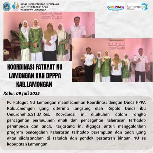 Foto: Koordinasi Fatayat NU Lamongan dan Dinas PPPA Kabupaten Lamongan