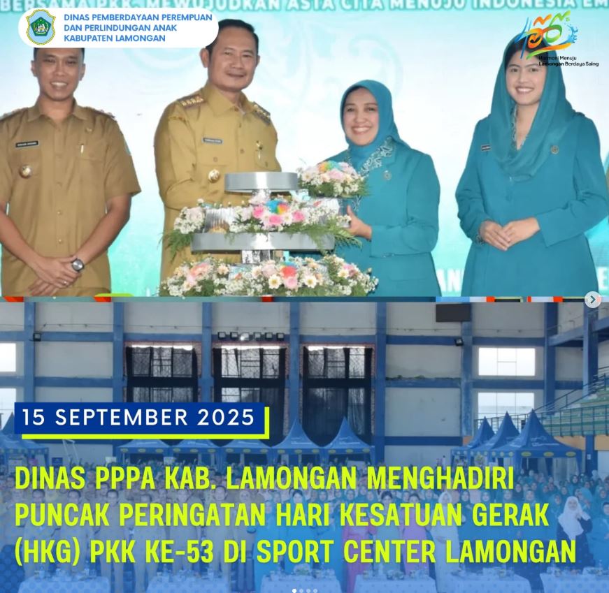 Foto: Puncak HKG Ke-53 PKK Lamongan: Perkuat Kolaborasi Lintas Sektor Wujudkan Kesejahteraan Keluarga