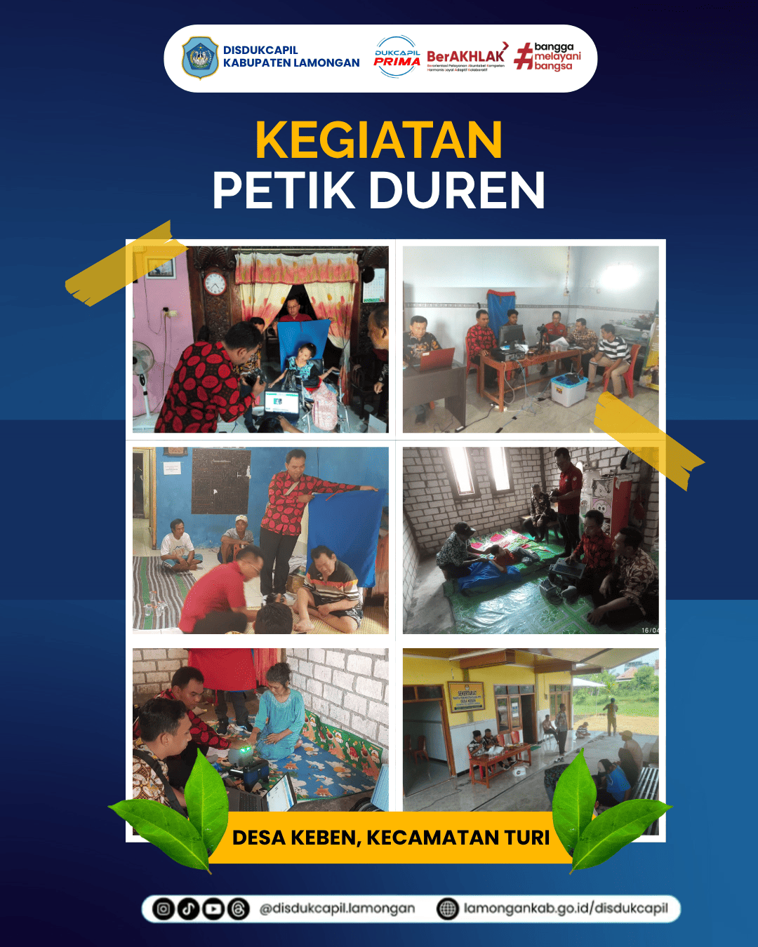 Foto: Disdukcapil Lamongan Laksanakan Layanan “Petik Duren” di Desa Keben
