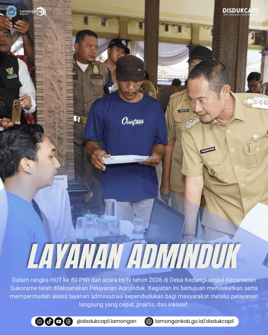 Meriahkan HPN dan HUT PWI Ke-80, Disdukcapil Lamongan Hadirkan Layanan Adminduk Jemput Bola di Desa Kedungkumpul