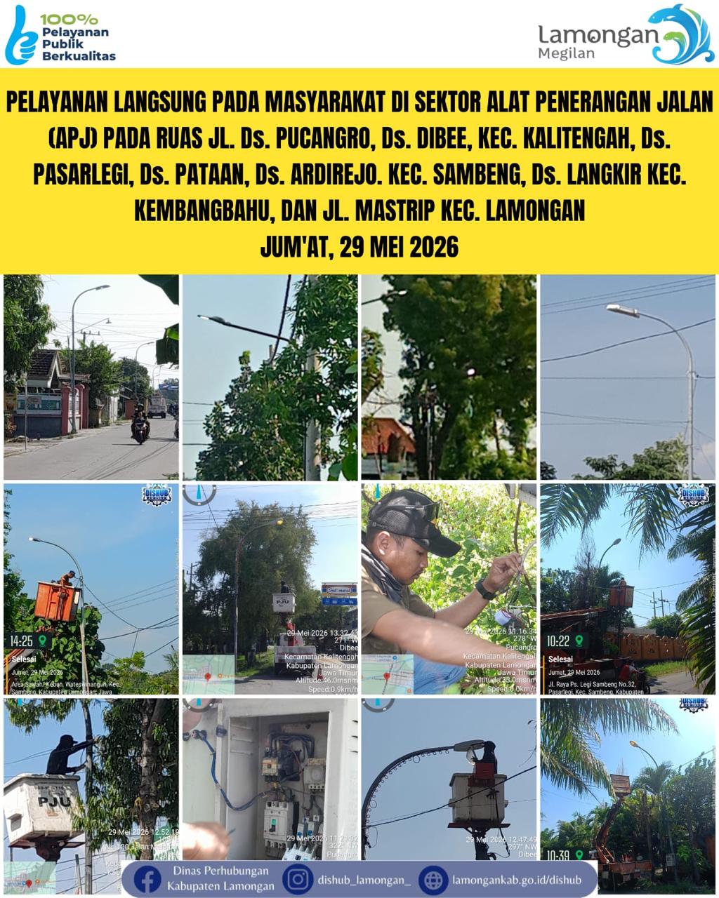 Foto: Pelayanan Langsung pada Masyarakat di Sektor Penerangan Jalan Umum (PJU) di Kecamatan Kalitengah, Sambeng, Kembangbahu, & Lamongan