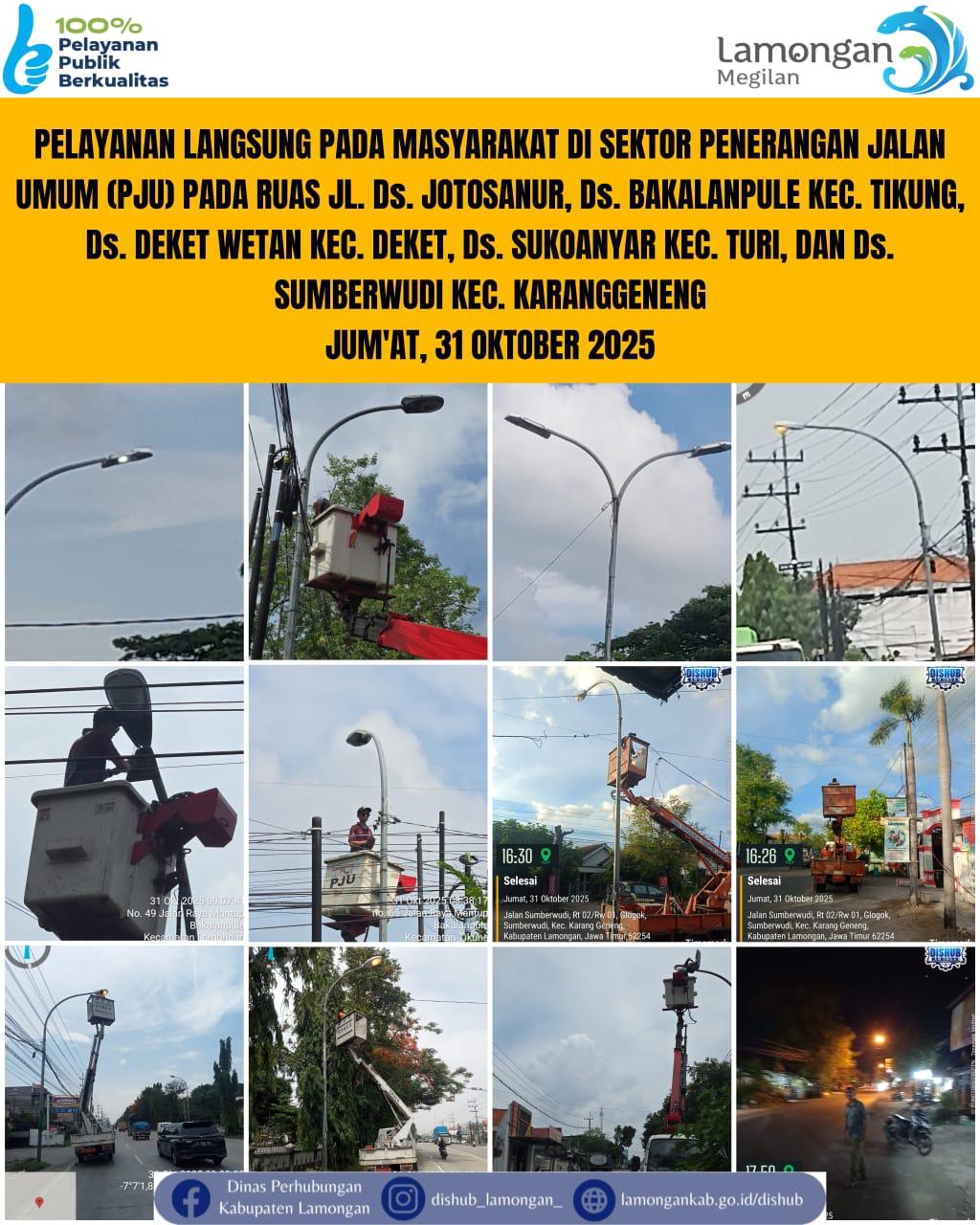 Foto: Pelayanan Langsung pada Masyarakat di Sektor Penerangan Jalan Umum (PJU) di Kecamatan Turi, Deket, Karanggeneng, & Tikung