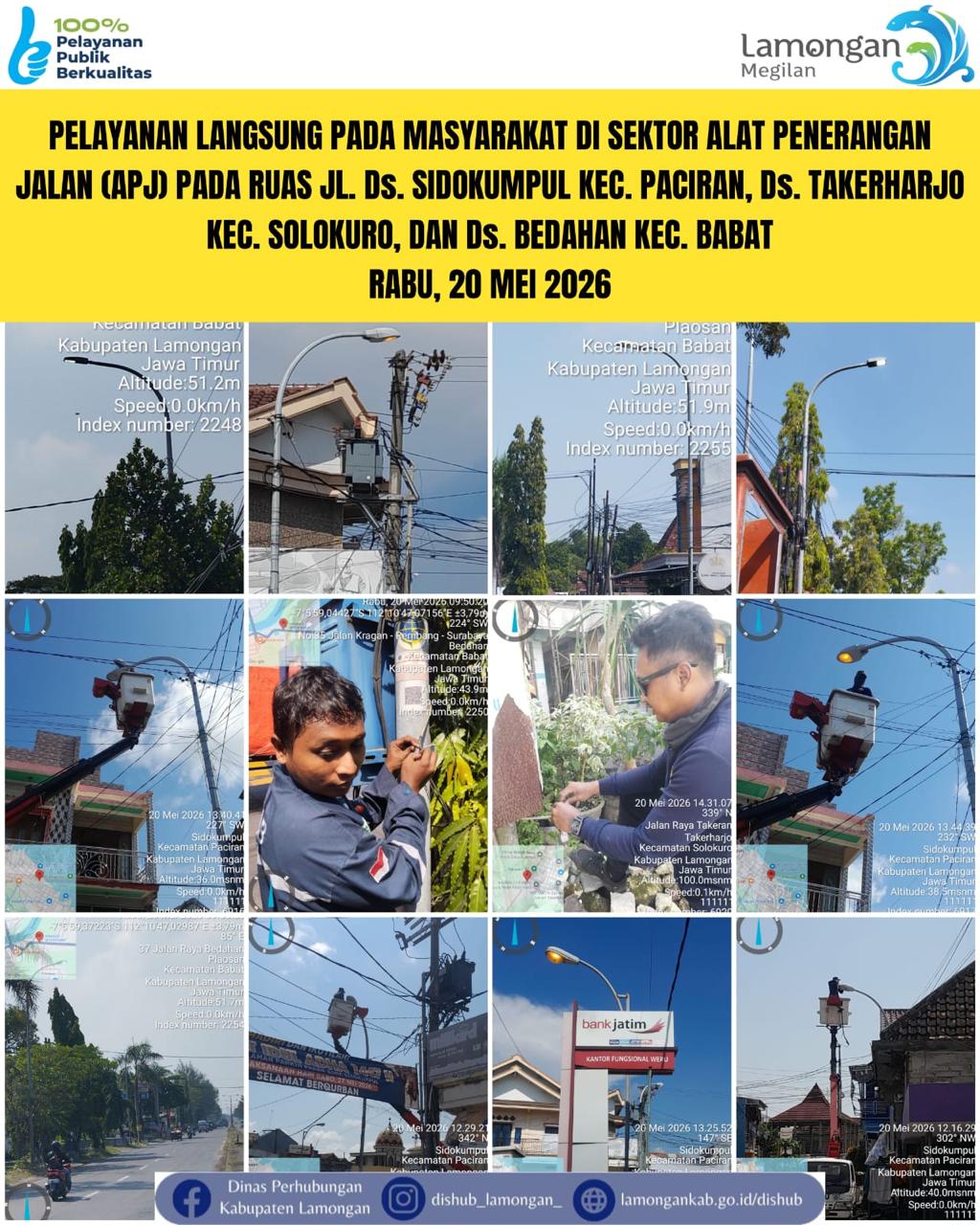 Foto: Pelayanan Langsung pada Masyarakat di Sektor Penerangan Jalan Umum (PJU) di Kecamatan Solokuro, Paciran, & Babat