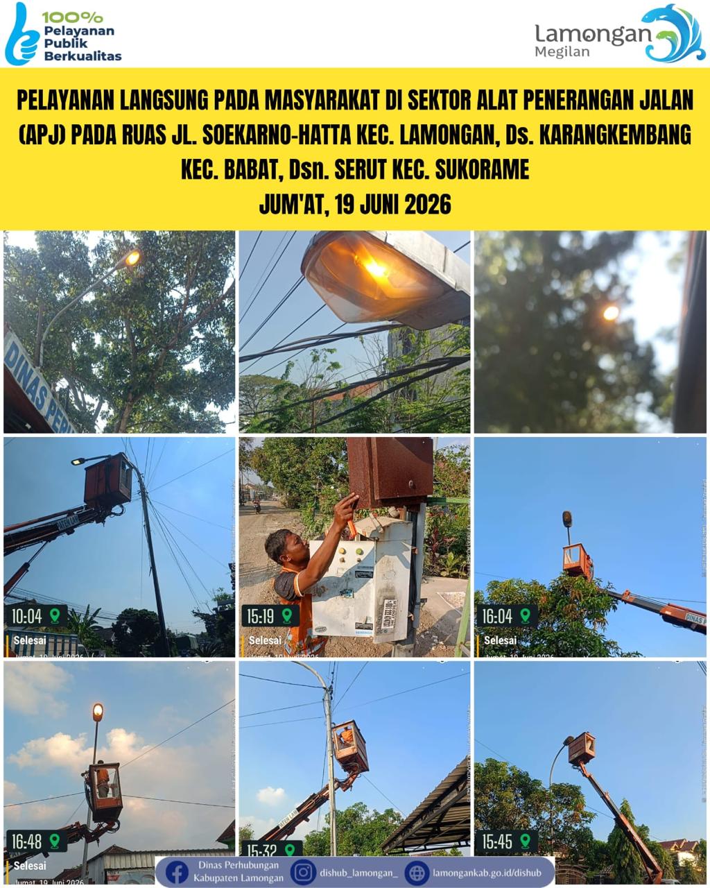 Foto: Pelayanan Langsung pada Masyarakat di Sektor Penerangan Jalan Umum (PJU) di Kecamatan Lamongan, Babat, & Sukorame