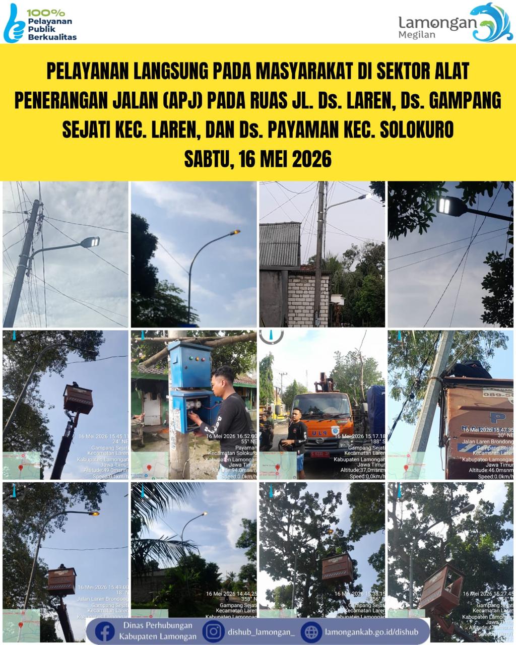 Foto: Pelayanan Langsung pada Masyarakat di Sektor Penerangan Jalan Umum (PJU) di Kecamatan Laren & Solokuro