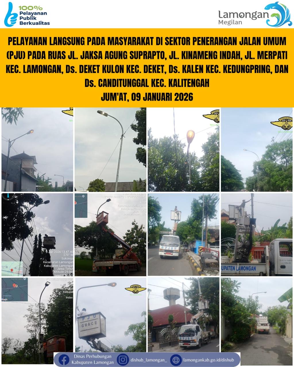 Foto: Pelayanan Langsung pada Masyarakat di Sektor Penerangan Jalan Umum (PJU) di Kecamatan Lamongan, Deket, Kedungpring, & Kalitengah