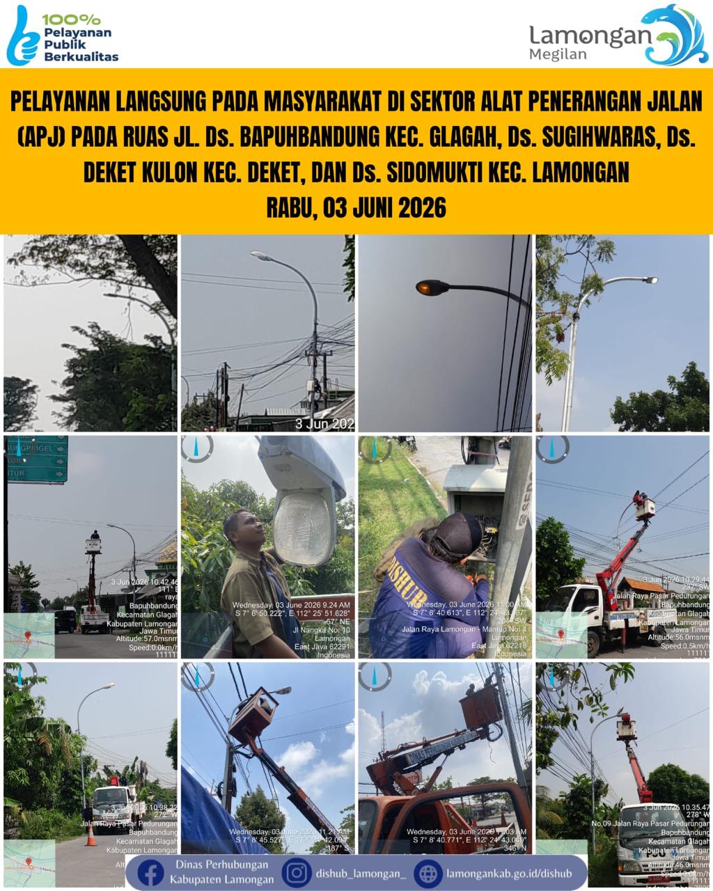 Foto: Pelayanan Langsung pada Masyarakat di Sektor Penerangan Jalan Umum (PJU) di Kecamatan Glagah, Deket, & Lamongan