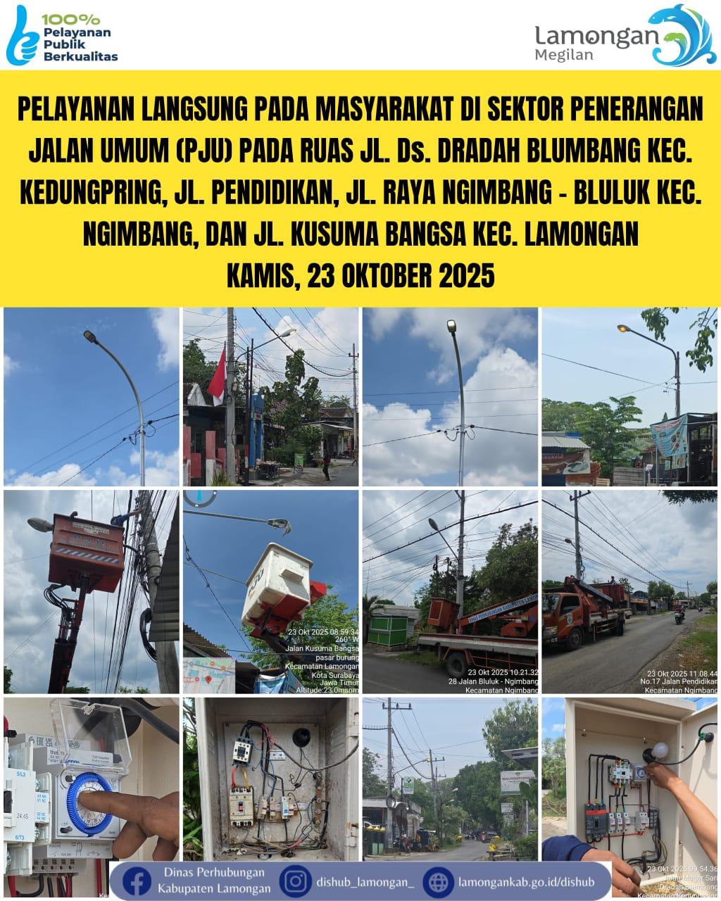 Foto: Pelayanan Langsung pada Masyarakat di Sektor Penerangan Jalan Umum (PJU) di Kecamatan Kedungpring, Ngimbang, dan Lamongan