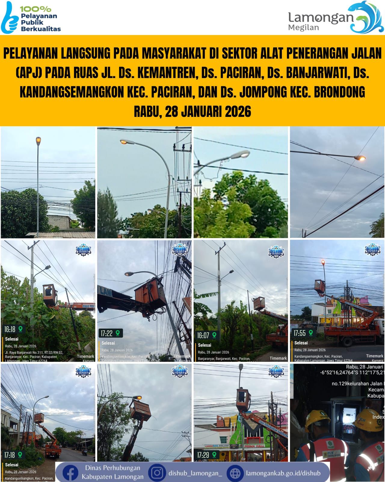 Foto: Pelayanan Langsung pada Masyarakat di Sektor Penerangan Jalan Umum (PJU) di Kecamatan Paciran & Brondong