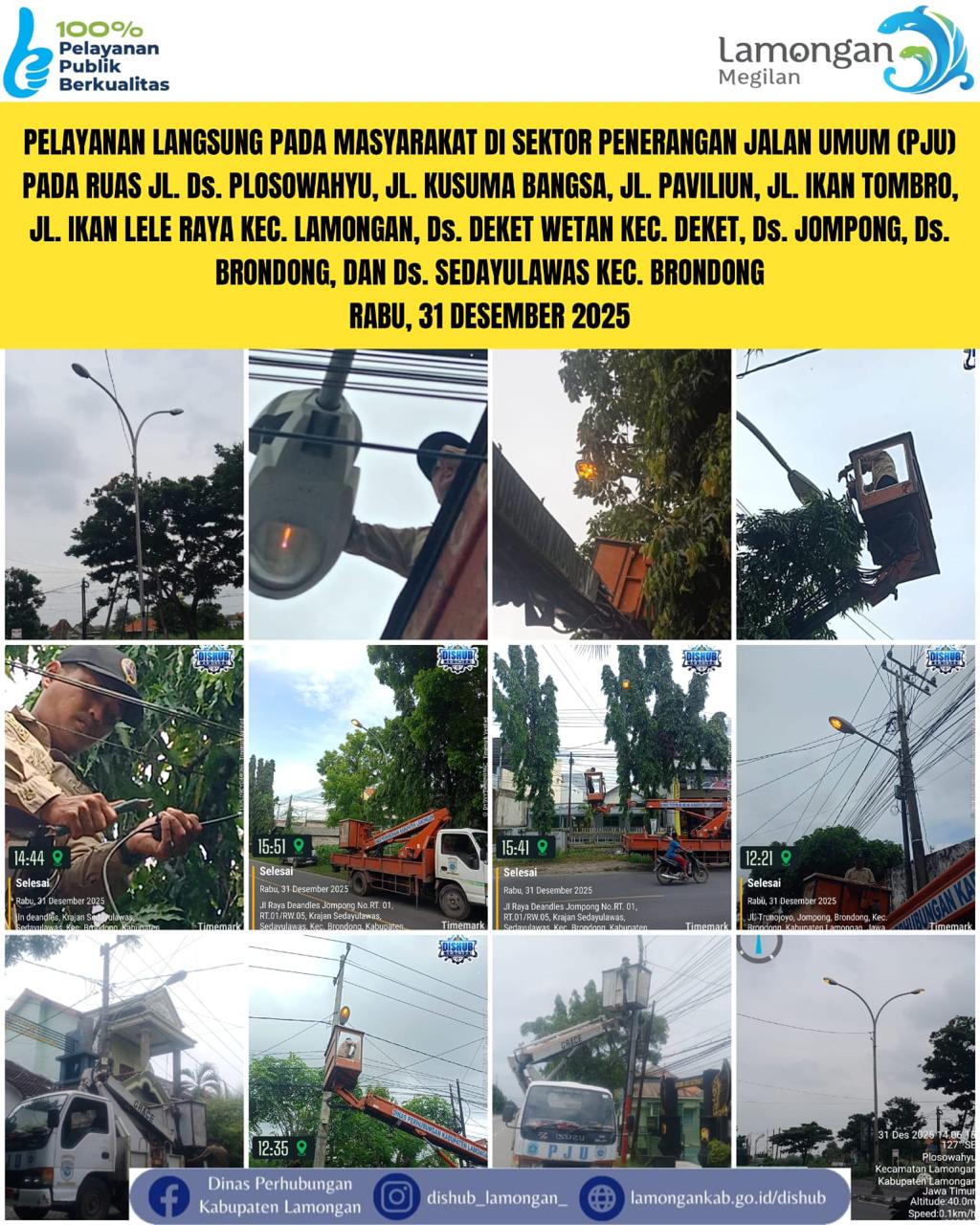 Foto: Pelayanan Langsung pada Masyarakat di Sektor Penerangan Jalan Umum (PJU) di Kecamatan Lamongan, Deket, & Brondong