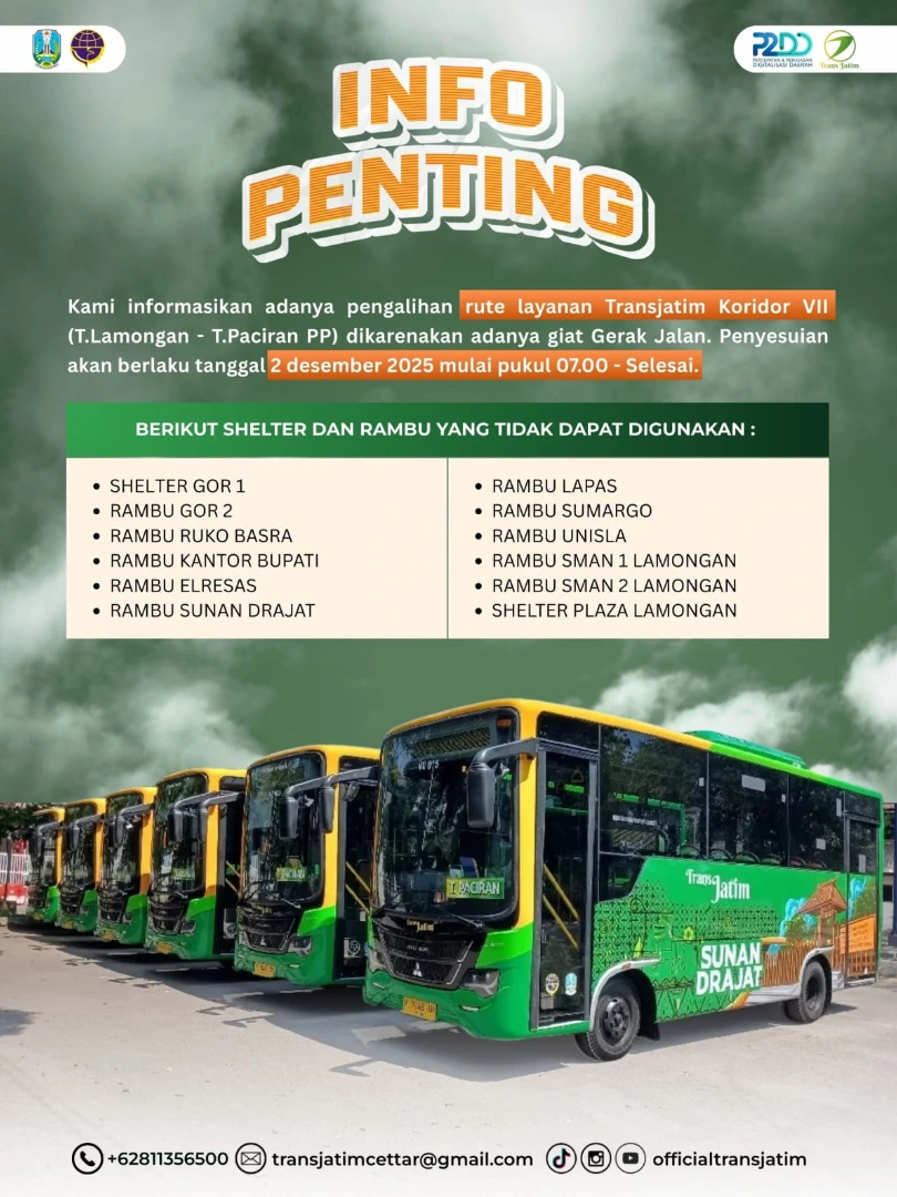 Foto: Pengalihan Rute Sementara pada Tanggal 2 Desember 2025