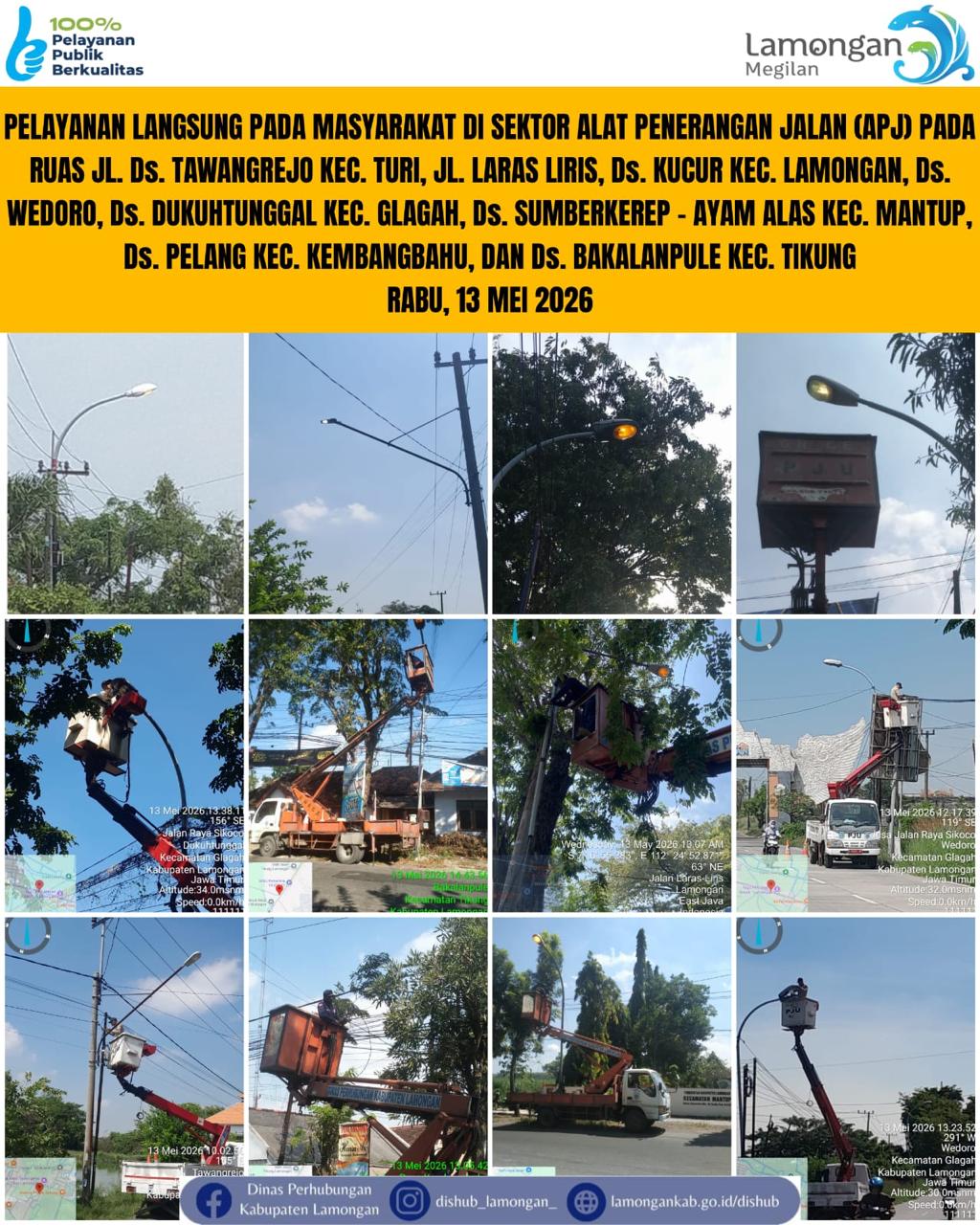 Foto: Pelayanan Langsung pada Masyarakat di Sektor Penerangan Jalan Umum (PJU) di Kecamatan Turi, Lamongan, Glagah, Mantup, Kembangbahu, & Tikung