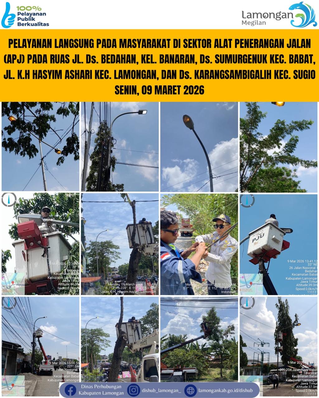 Foto: Pelayanan Langsung pada Masyarakat di Sektor Penerangan Jalan Umum (PJU) di Kecamatan Lamongan, Babat, & Sugio