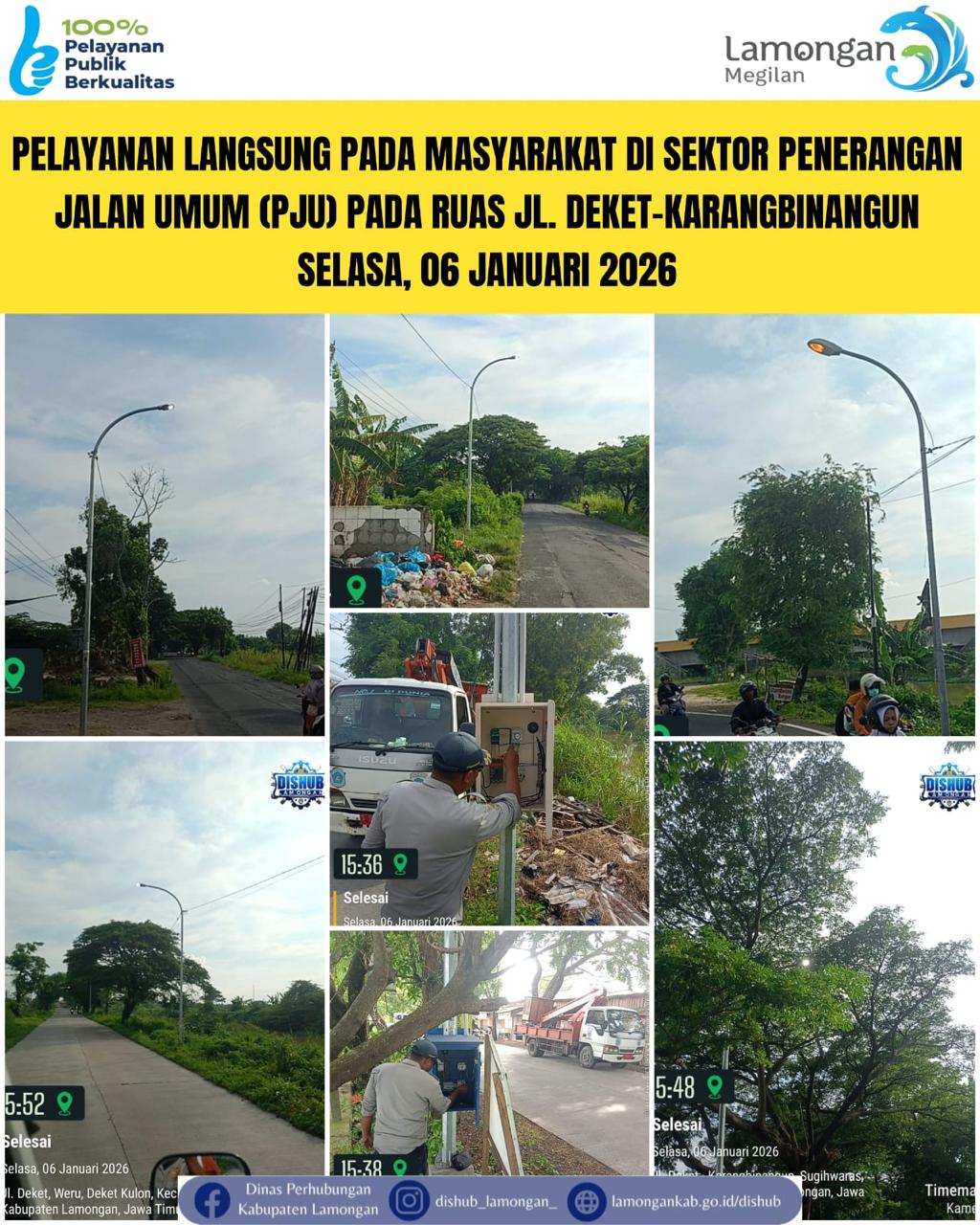 Foto: Pelayanan Langsung pada Masyarakat di Sektor Penerangan Jalan Umum (PJU) di Kecamatan Deket & Karangbingangun