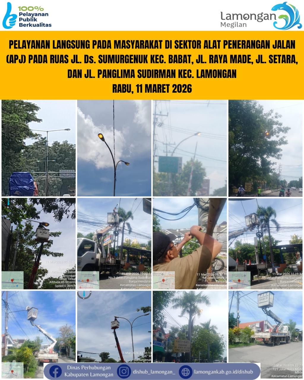 Foto: Pelayanan Langsung pada Masyarakat di Sektor Penerangan Jalan Umum (PJU) di Kecamatan Lamongan & Babat