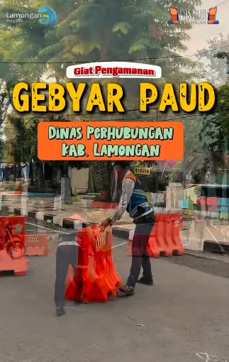 Foto: Pengamanan Gebyar PAUD oleh Dinas Perhubungan Kabupaten Lamongan