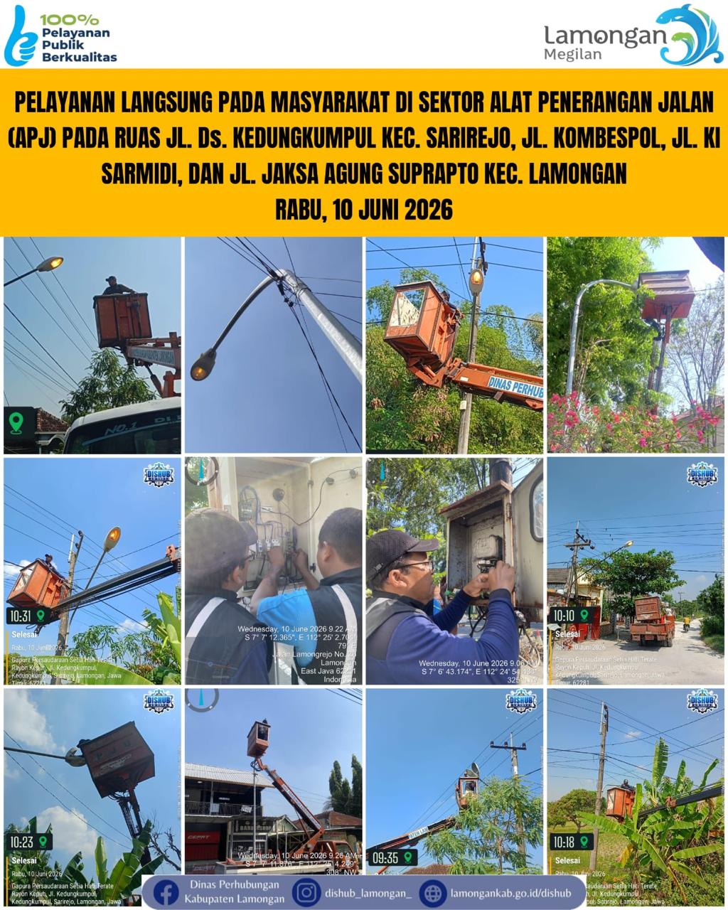 Foto: Pelayanan Langsung pada Masyarakat di Sektor Penerangan Jalan Umum (PJU) di Kecamatan Sarirejo & Lamongan