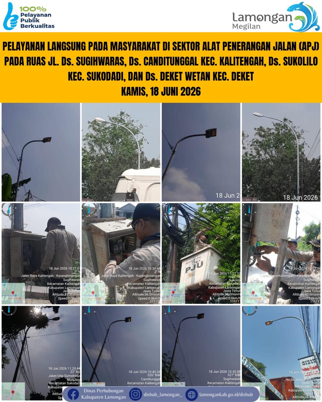 Foto: Pelayanan Langsung pada Masyarakat di Sektor Penerangan Jalan Umum (PJU) di Kecamatan Kalitengah, Sukodadi, & Deket