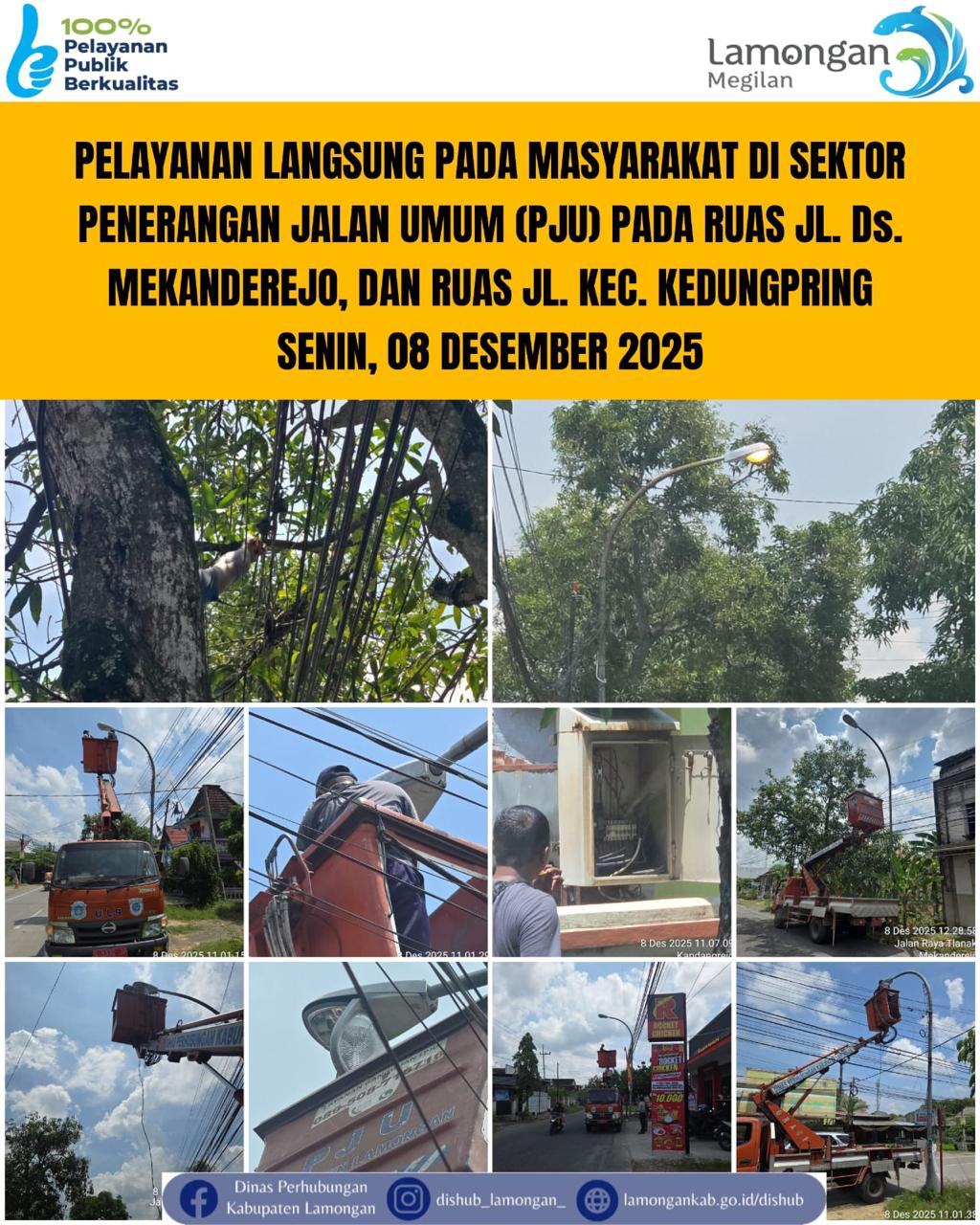 Foto: Pelayanan Langsung pada Masyarakat di Sektor Penerangan Jalan Umum (PJU) di Kecamatan Kedungpring