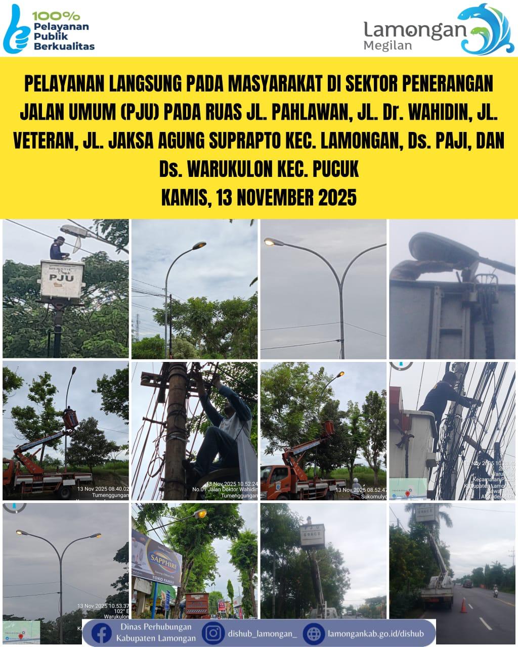 Foto: Pelayanan Langsung pada Masyarakat di Sektor Penerangan Jalan Umum (PJU) di Kecamatan Lamongan & Pucuk